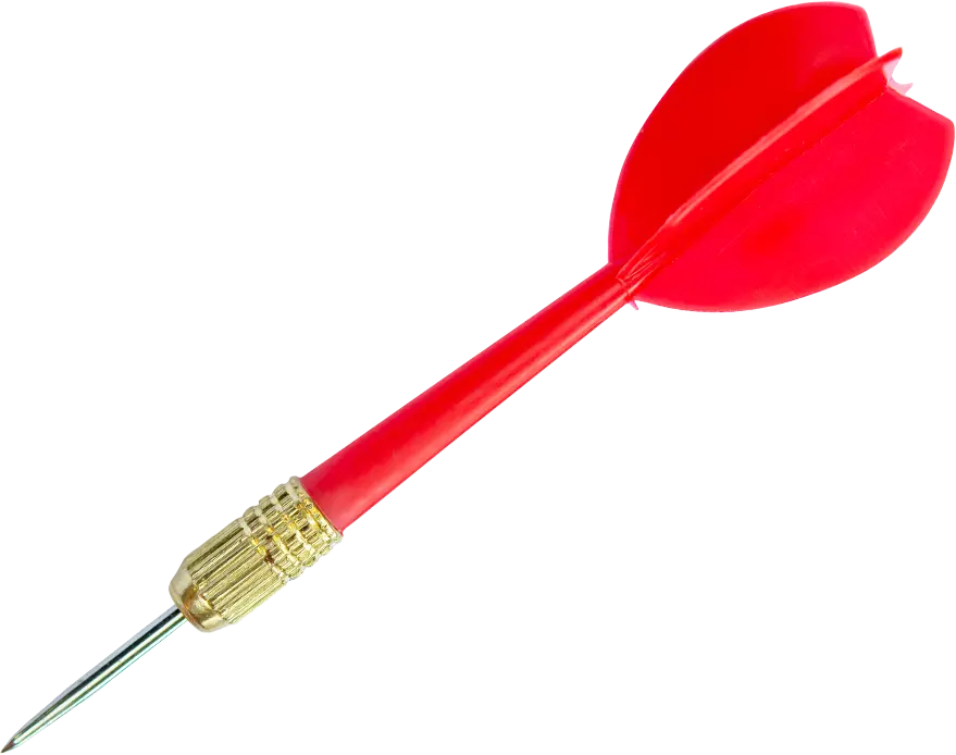 Red dart with a gold tip
