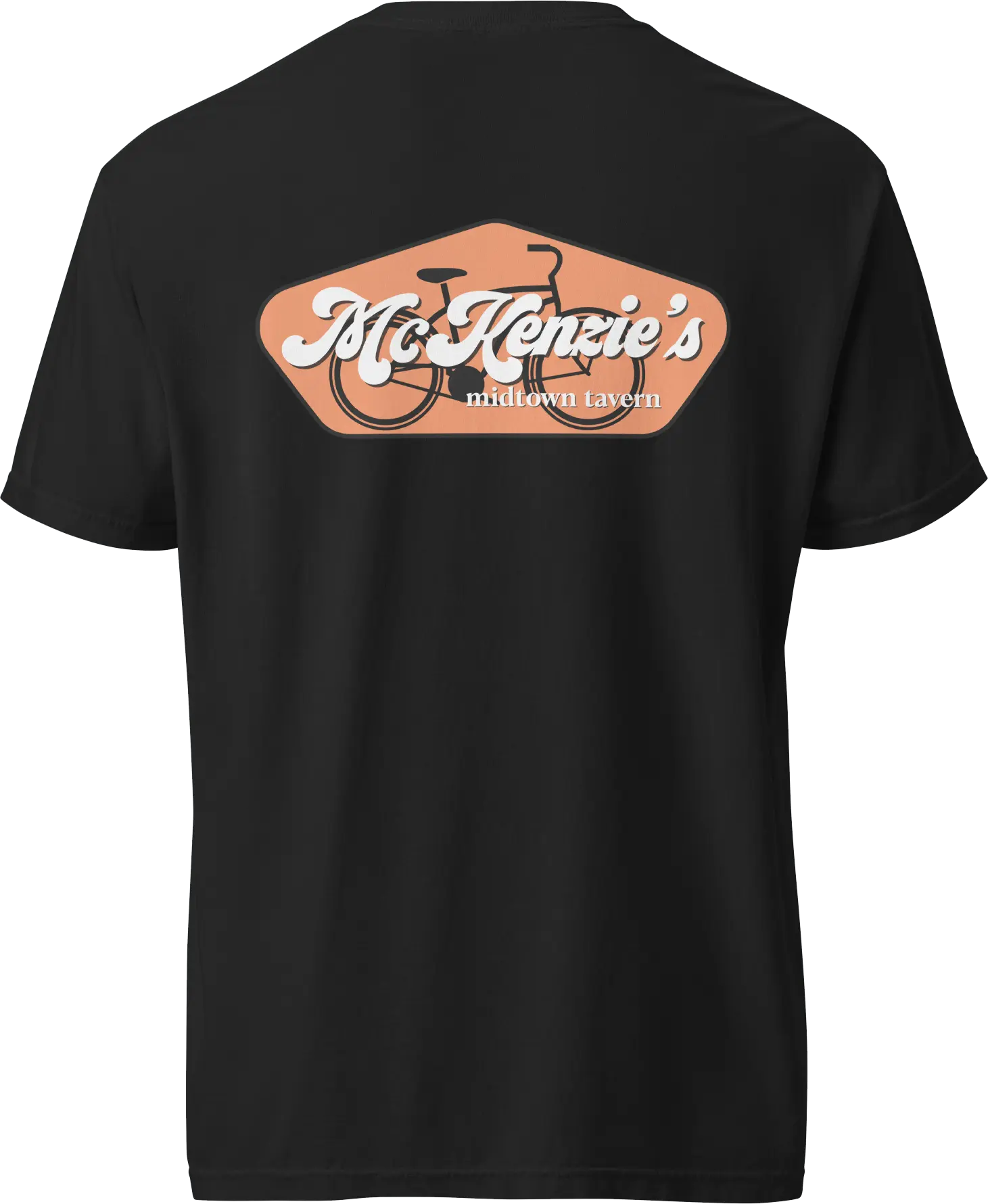Black t-shirt with Mckenzie's Midtown Tavern logo