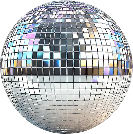 Reflective disco ball with mosaic pattern