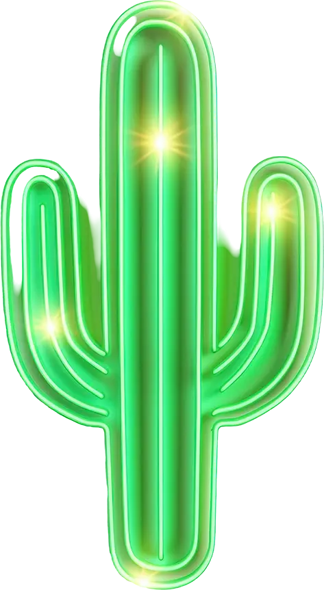 Neon green cactus-shaped light