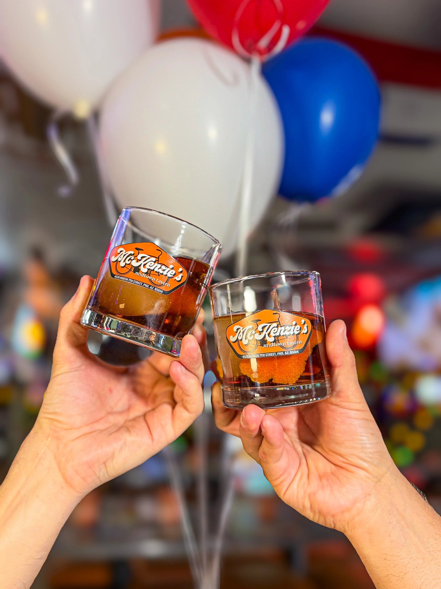 Two glasses of Mckenzie's brandy